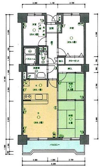 Floor plan. 4DK, Price 11.9 million yen, Footprint 70.2 sq m , Balcony area 8.01 sq m