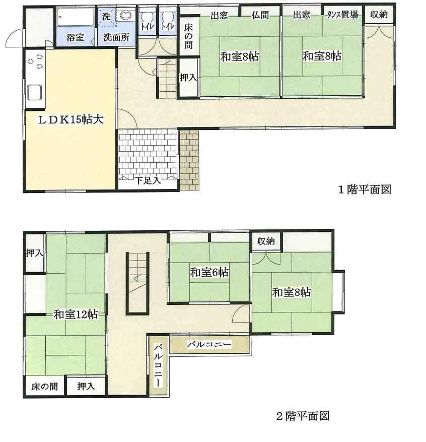 Floor plan. 23.8 million yen, 5LDK, Land area 239.62 sq m , Building area 186.31 sq m parking space is 2 cars. 