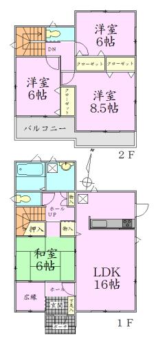 Floor plan. 22,800,000 yen, 4LDK, Land area 245.53 sq m , Building area 106.82 sq m