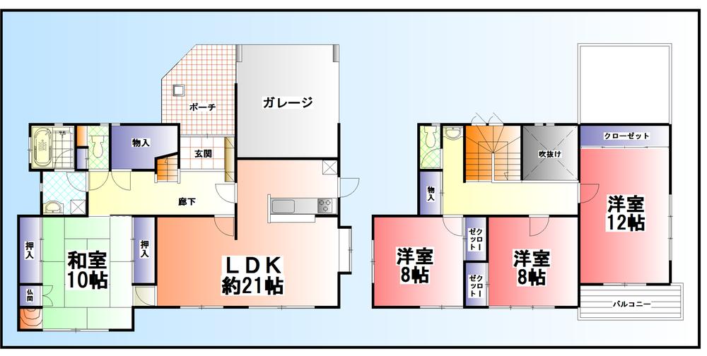 Floor plan. 19.9 million yen, 4LDK, Land area 283.49 sq m , Building area 159.45 sq m