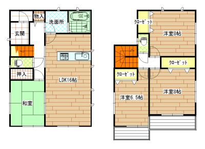 Floor plan. 21.9 million yen, 4LDK, Land area 170 sq m , Building area 105.99 sq m