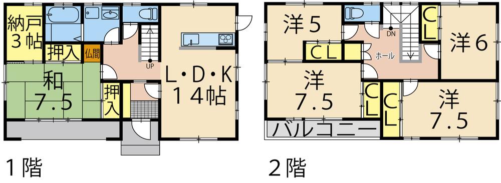 Floor plan. 21,730,000 yen, 5LDK, Land area 198.95 sq m , Building area 127.52 sq m