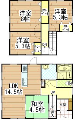 Floor plan. 20,790,000 yen, 4LDK, Land area 203.71 sq m , Building area 91.91 sq m