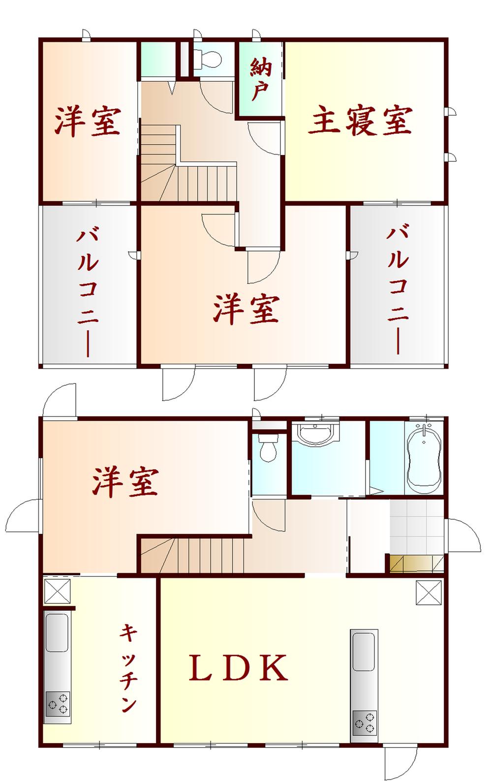 Floor plan. 30 million yen, 4LDKK + S (storeroom), Land area 219.19 sq m , Building area 128.65 sq m