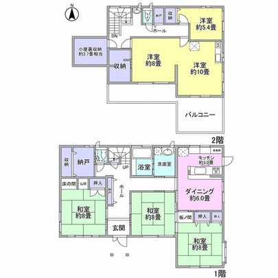 Floor plan. There is a mini-kitchen on the second floor! Please check housed the pros and cons! 