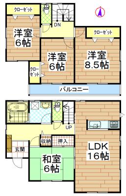 Floor plan. 25,800,000 yen, 4LDK, Land area 181.4 sq m , Building area 105.98 sq m