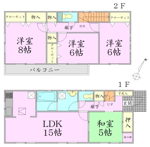 Floor plan. 24,900,000 yen, 4LDK, Land area 249.95 sq m , Building area 96.79 sq m