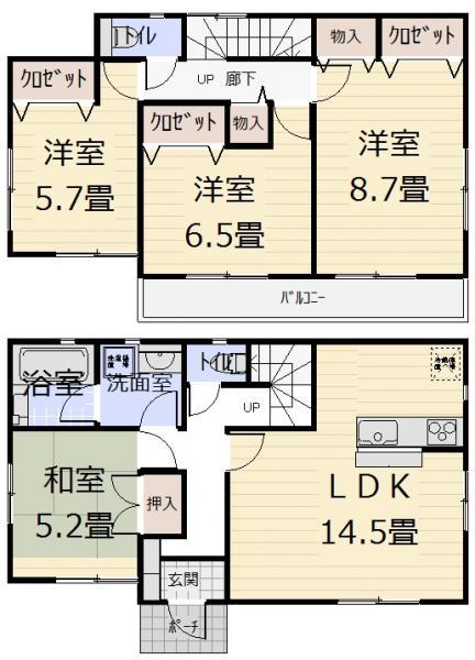 Floor plan. 25,900,000 yen, 4LDK, Land area 240.59 sq m , Building area 98 sq m