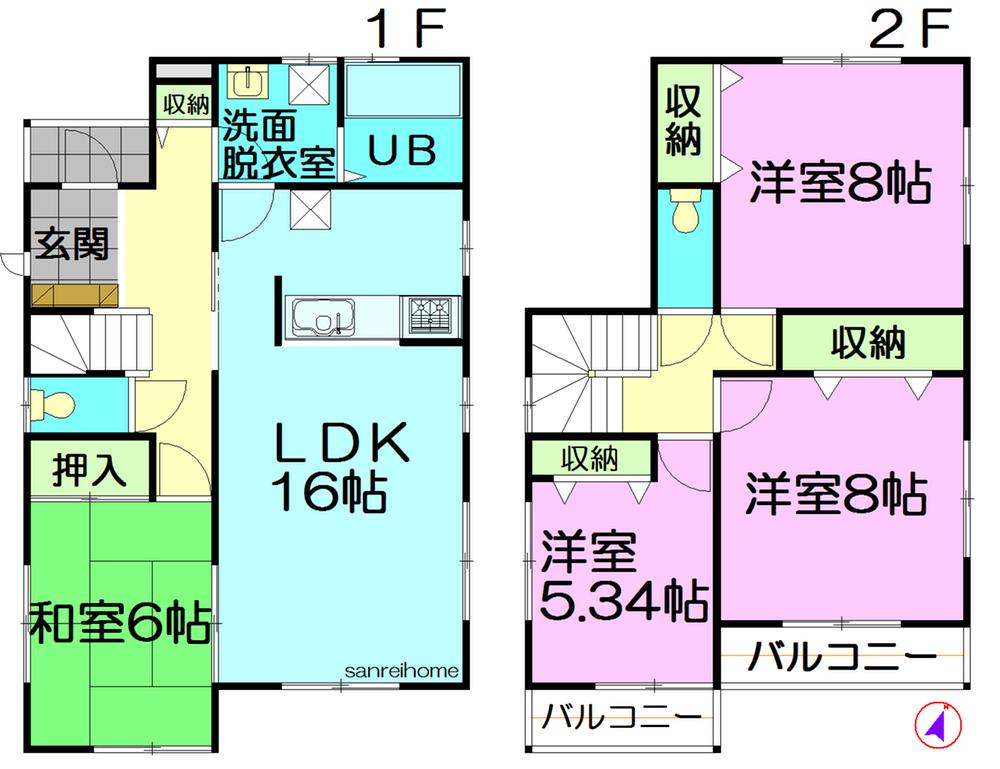 Floor plan. 27,800,000 yen, 4LDK, Land area 171.75 sq m , Building area 105.15 sq m