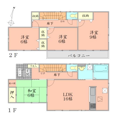 Floor plan. 27,800,000 yen, 4LDK, Land area 175.34 sq m , Building area 105.98 sq m