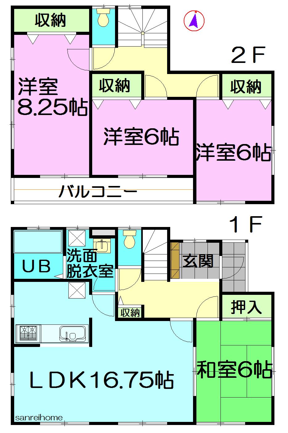 Floor plan. 30.5 million yen, 4LDK, Land area 208.16 sq m , Building area 105.15 sq m