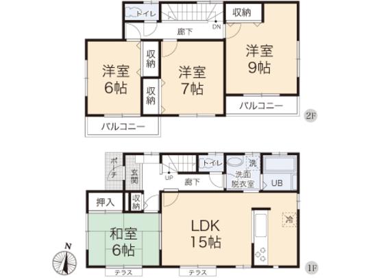 Floor plan. 26.5 million yen, 4LDK, Land area 180.66 sq m , Building area 104.33 sq m floor plan
