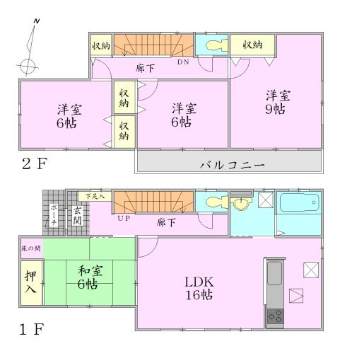 Floor plan. 27,800,000 yen, 4LDK, Land area 175.34 sq m , Building area 105.98 sq m