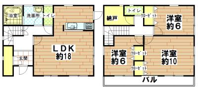 Floor plan. 31,600,000 yen, 3LDK+S, Land area 133.07 sq m , Building area 102.68 sq m