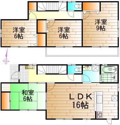 Floor plan. 27,800,000 yen, 4LDK, Land area 175.34 sq m , Building area 105.98 sq m