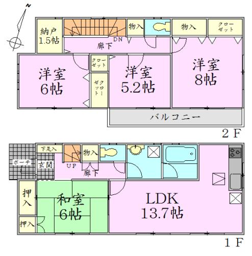 Floor plan. 26,900,000 yen, 4LDK + S (storeroom), Land area 165.08 sq m , Building area 97.19 sq m