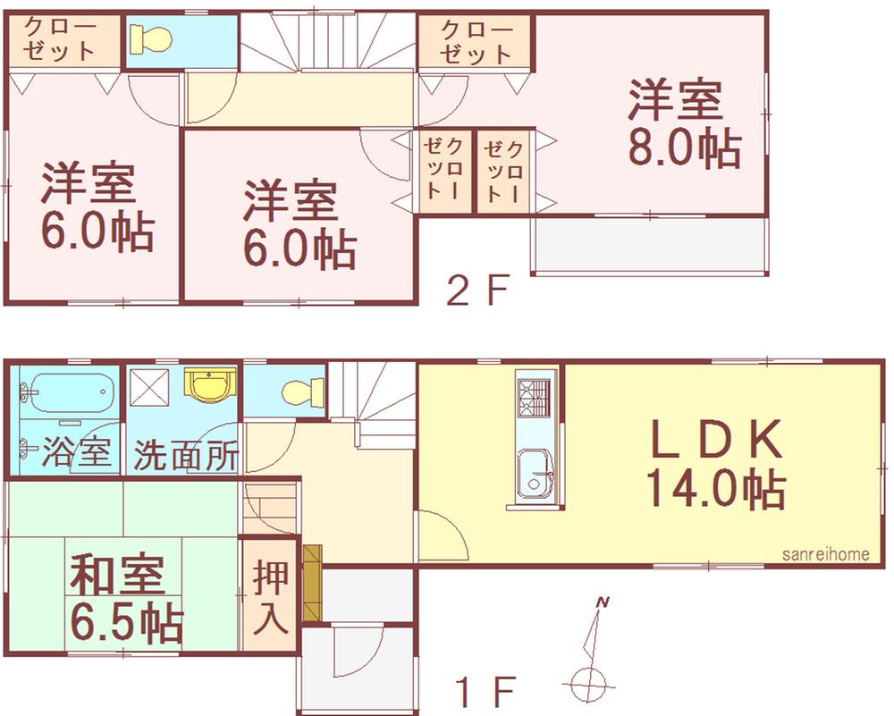 Floor plan. 20,900,000 yen, 4LDK, Land area 224.66 sq m , Building area 95.58 sq m