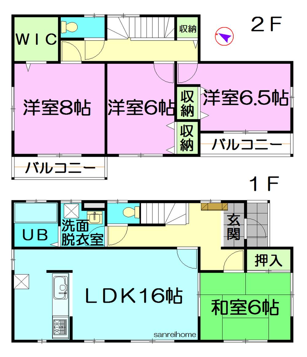 Floor plan. 28.8 million yen, 4LDK, Land area 189.77 sq m , Building area 105.99 sq m