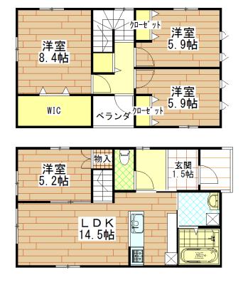 Floor plan. 31,800,000 yen, 4LDK, Land area 191.98 sq m , Building area 99.5 sq m