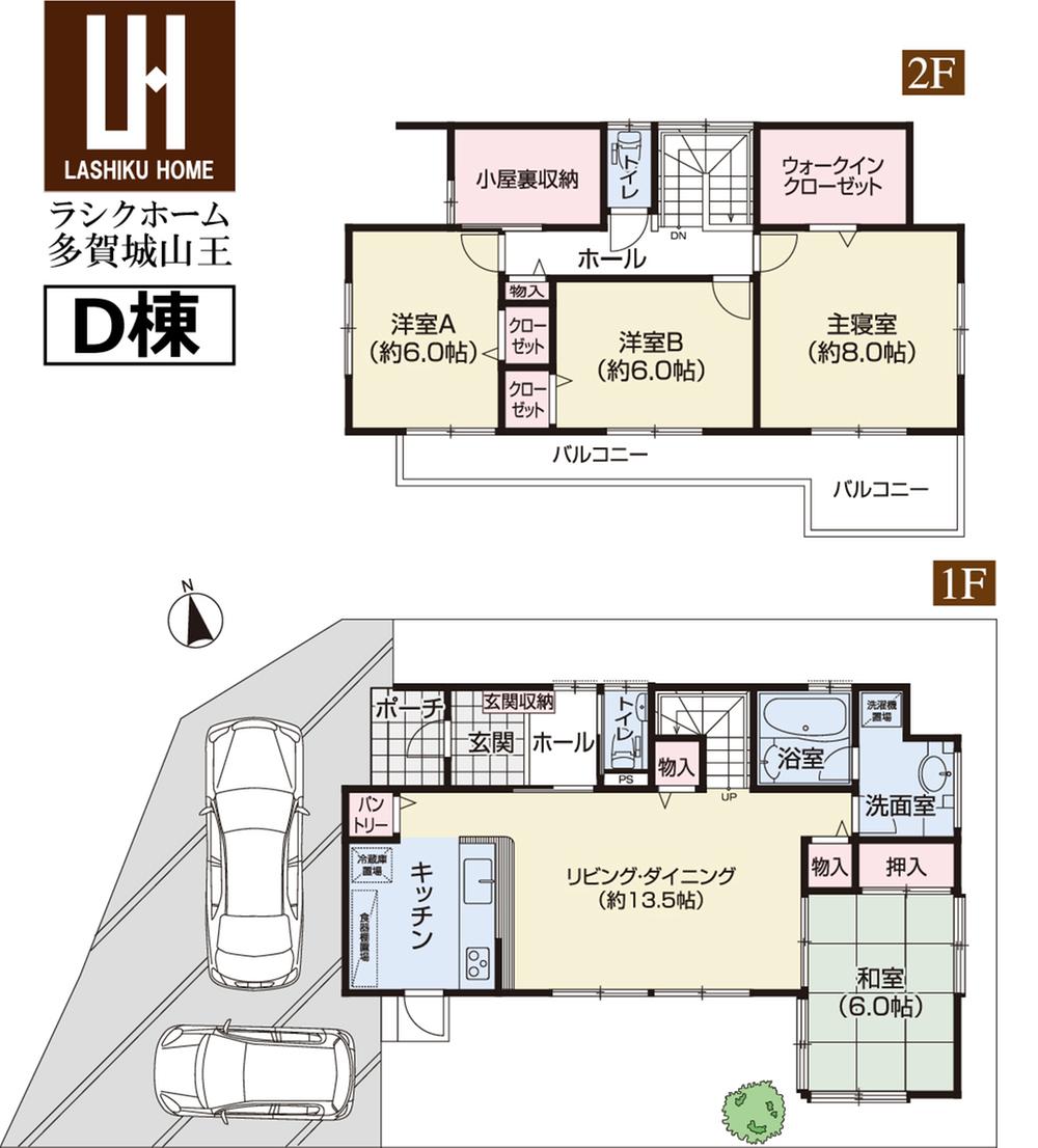 Floor plan. (D Building), Price 32,800,000 yen, 4LDK, Land area 145.32 sq m , Building area 110.13 sq m