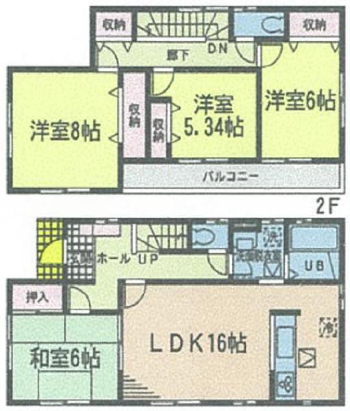 Floor plan. 26.5 million yen, 4LDK, Land area 175.68 sq m , Building area 104.33 sq m