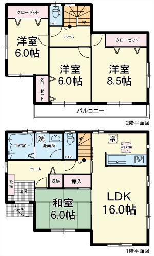 Floor plan. 25,800,000 yen, 4LDK, Land area 181.4 sq m , Building area 105.98 sq m floor plan