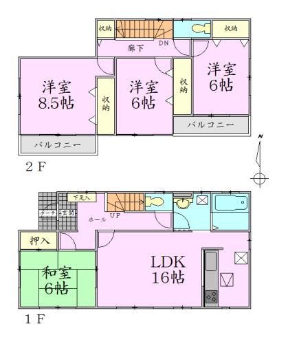 Floor plan. 26,900,000 yen, 4LDK, Land area 180.07 sq m , Building area 105.99 sq m