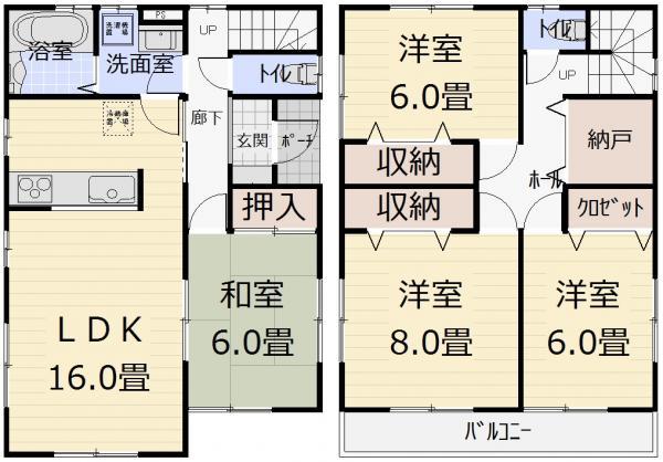 Floor plan. 23.8 million yen, 4LDK, Land area 199.11 sq m , Building area 105.99 sq m