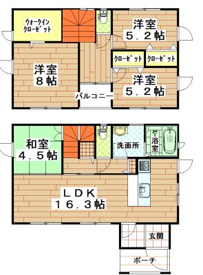 Floor plan. 26,600,000 yen, 4LDK, Land area 190.54 sq m , Building area 100.61 sq m