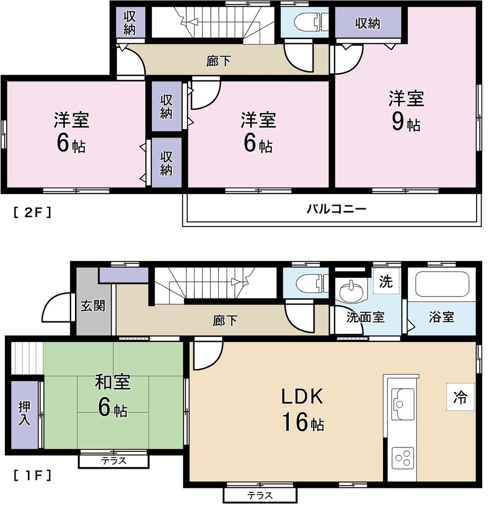Floor plan. 27,800,000 yen, 4LDK, Land area 175.34 sq m , It is a building area of ​​105.98 sq m 5 Building floor plan.