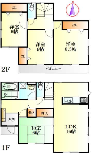Floor plan. 25,800,000 yen, 4LDK, Land area 181.4 sq m , Building area 105.98 sq m