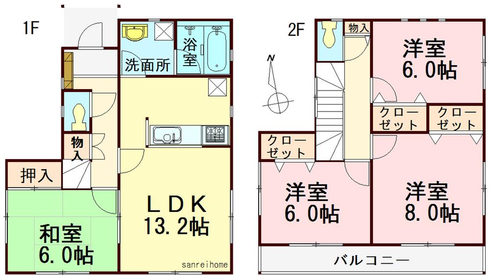 Floor plan. (1 Building), Price 21.9 million yen, 4LDK, Land area 132.19 sq m , Building area 93.15 sq m