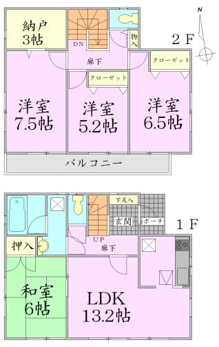 Floor plan. 21.9 million yen, 4LDK + S (storeroom), Land area 139.02 sq m , Building area 93.15 sq m