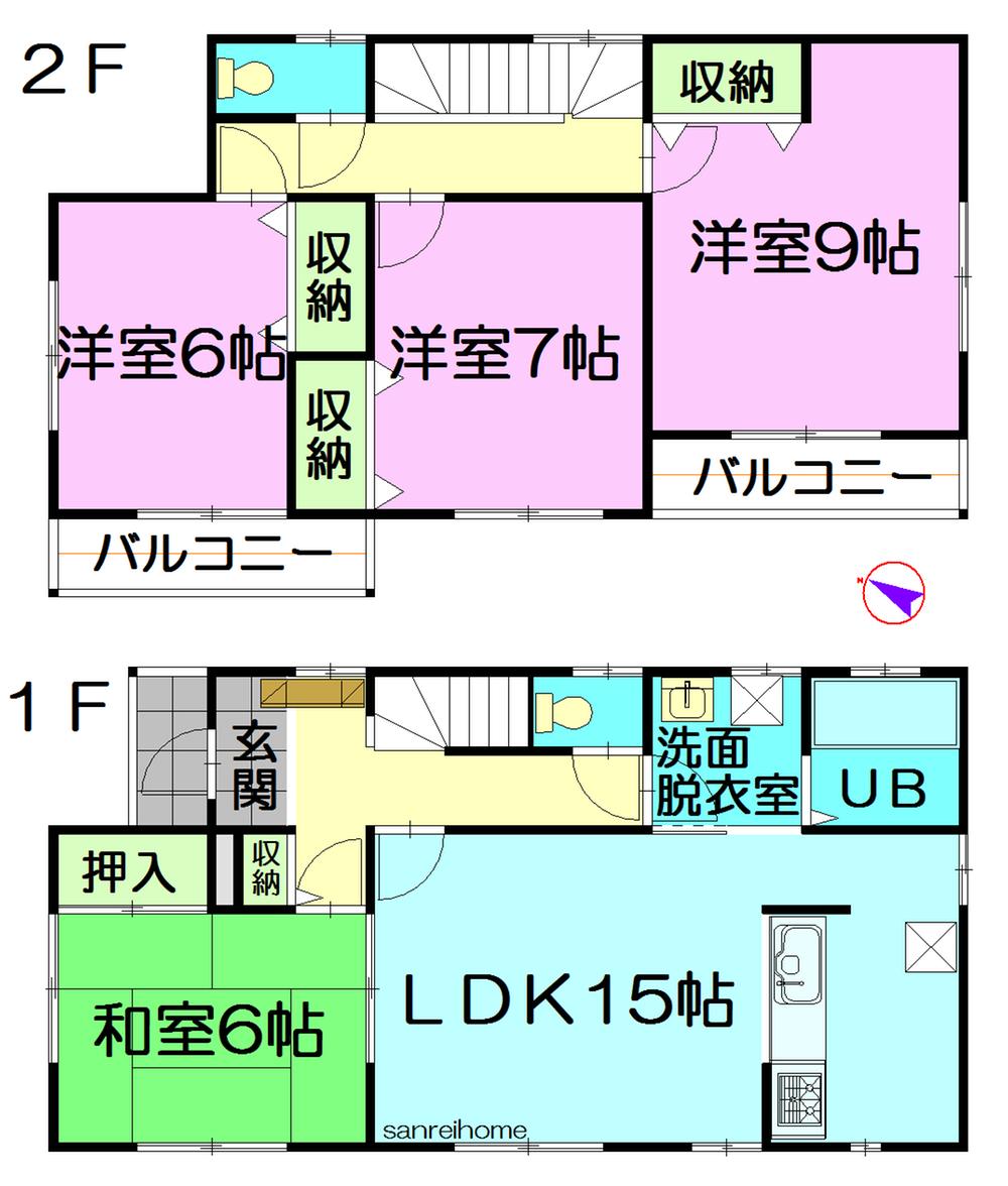 Floor plan. 26.5 million yen, 4LDK, Land area 180.66 sq m , Building area 104.33 sq m