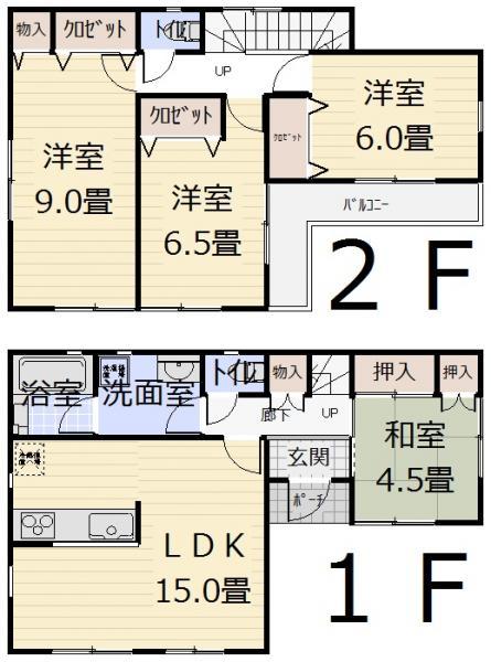 Floor plan. 25,900,000 yen, 4LDK, Land area 142 sq m , Building area 95.58 sq m