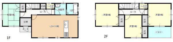 Floor plan. 25,900,000 yen, 4LDK, Land area 175.4 sq m , Building area 105.99 sq m