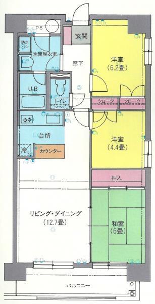 Floor plan. 3LDK, Price 9.95 million yen, Occupied area 71.43 sq m , Balcony area 8.83 sq m
