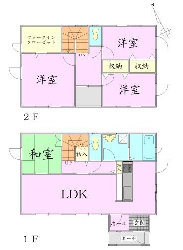 Floor plan. 27,400,000 yen, 4LDK + S (storeroom), Land area 188.64 sq m , Building area 103.09 sq m