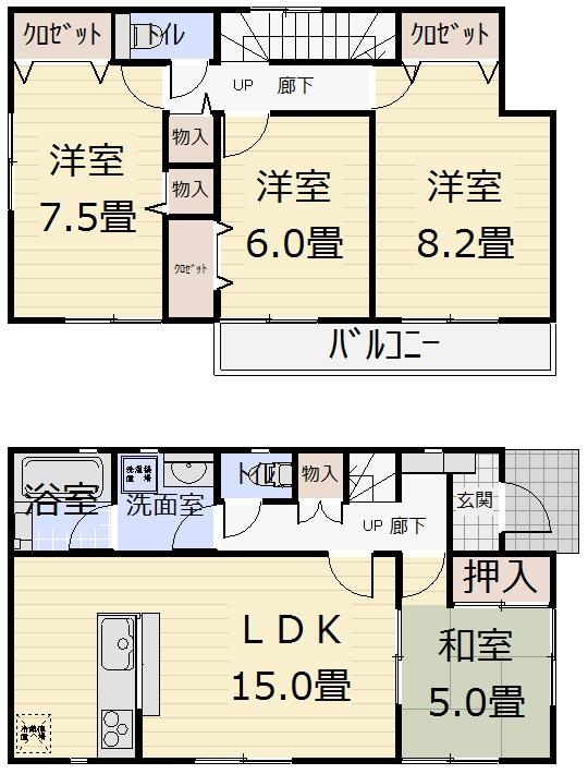 Floor plan. (1 Building), Price 25,900,000 yen, 4LDK, Land area 169.68 sq m , Building area 98.01 sq m