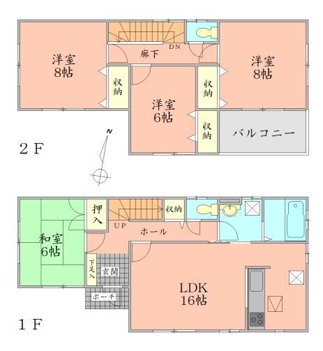 Floor plan. 25,900,000 yen, 4LDK, Land area 175.4 sq m , Building area 105.99 sq m