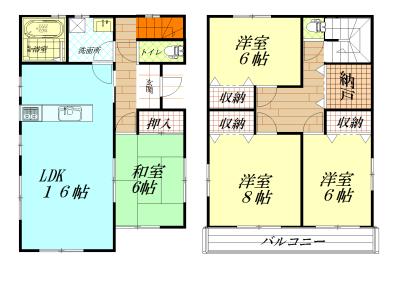 Floor plan. 23.8 million yen, 4LDK, Land area 199.11 sq m , Building area 105.99 sq m