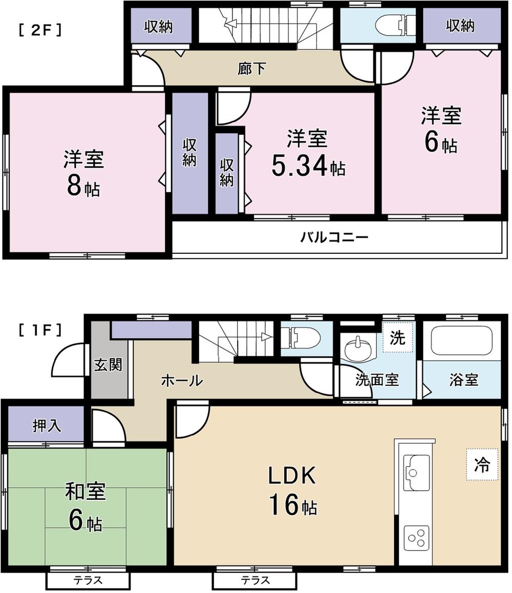 Floor plan. 26.5 million yen, 4LDK, Land area 175.68 sq m , It is a building area of ​​104.33 sq m 3 Building floor plan.