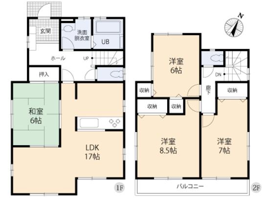 Floor plan. 27.6 million yen, 4LDK, Land area 173.99 sq m , Building area 105.16 sq m floor plan