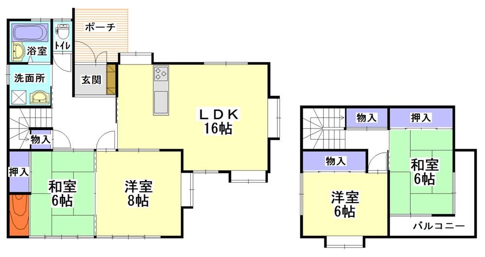 Floor plan. 22,800,000 yen, 4LDK, Land area 201.5 sq m , Building area 106.81 sq m