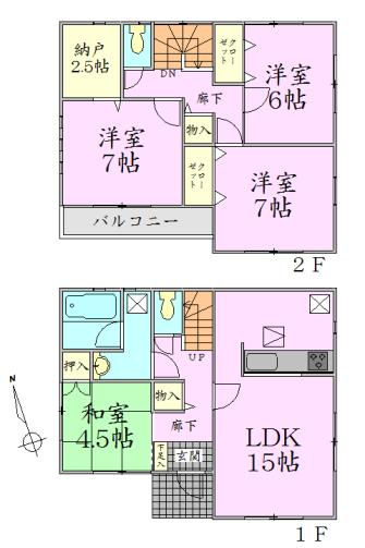 Floor plan. 24,900,000 yen, 4LDK + S (storeroom), Land area 182.22 sq m , Building area 96.79 sq m