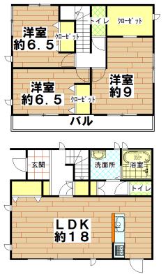 Floor plan. 29,800,000 yen, 3LDK+S, Land area 134.45 sq m , Building area 102.04 sq m