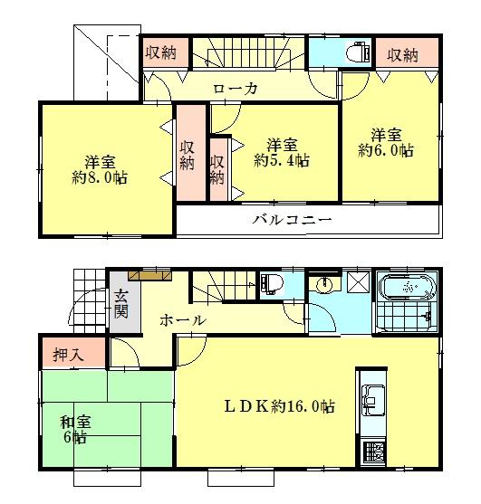 Floor plan. 26.5 million yen, 4LDK, Land area 175.68 sq m , Building area 104.33 sq m