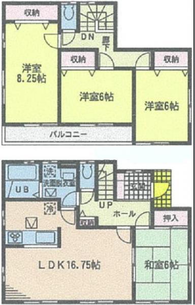 Floor plan. 19,800,000 yen, 4LDK, Land area 252.51 sq m , Building area 105.15 sq m