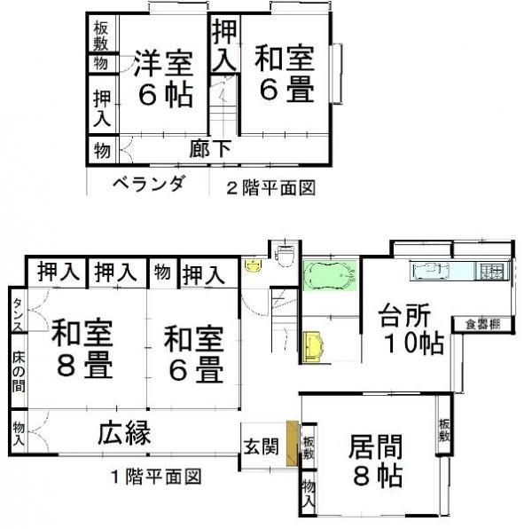 Floor plan. 13,850,000 yen, 5DK, Land area 283.75 sq m , Building area 121.28 sq m