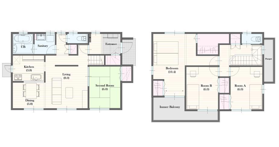Floor plan. (Compartment No.4), Price 24.6 million yen, 4LDK, Land area 240.14 sq m , Building area 114.06 sq m